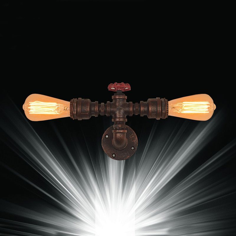 Industrielle Wasserrohrleitungswand montierte licht schmiedeeiseisernde Wandleuchte für Bar