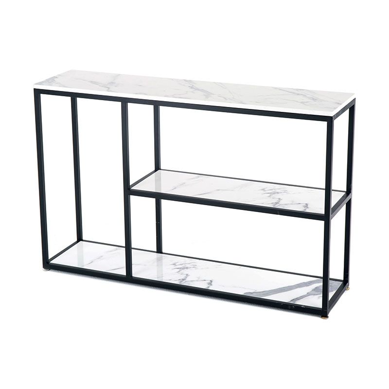 12" W Modern Marble Console Table Resistant Floor Shelf Accent Table for Hall