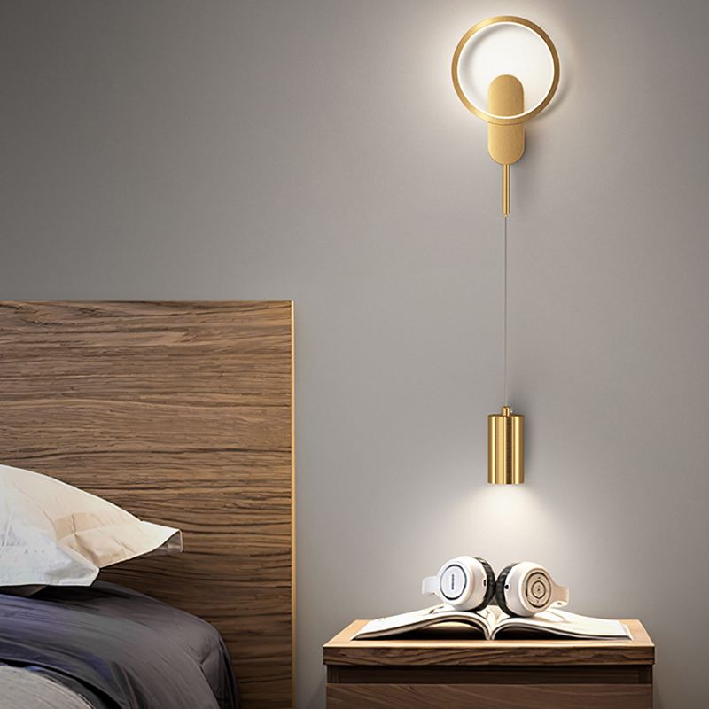 2-Lights Geometric Wall Light Modern 31" High Wall Sconce for Bedroom