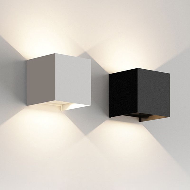 Modernism White/Black 2-Light Wall Mounted Sconce Shaded LED Wall Light