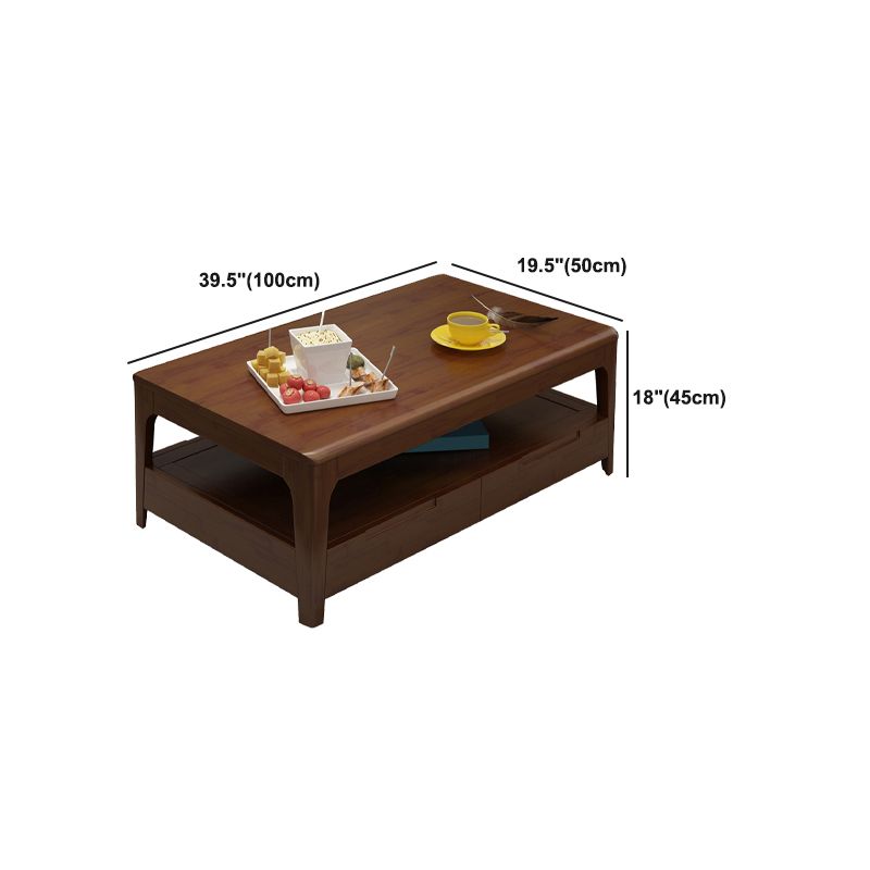 Rectangular/square 4 Legs Base Solid Wood Table Nordic Style Coffee Table