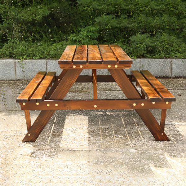 Farmhouse Rectangle Patio Table Water Resistant Picnic Table