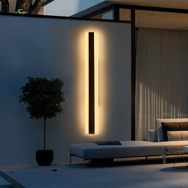 Linear Wall Lighting Modern Metal 1 Light Rustic Wall Sconces in Black