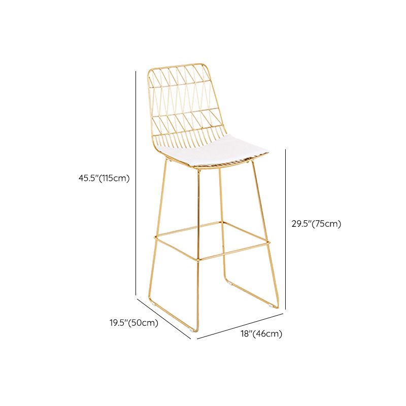 Metal Barstools Glam Armless Bar Stools with Gold Metal Legs