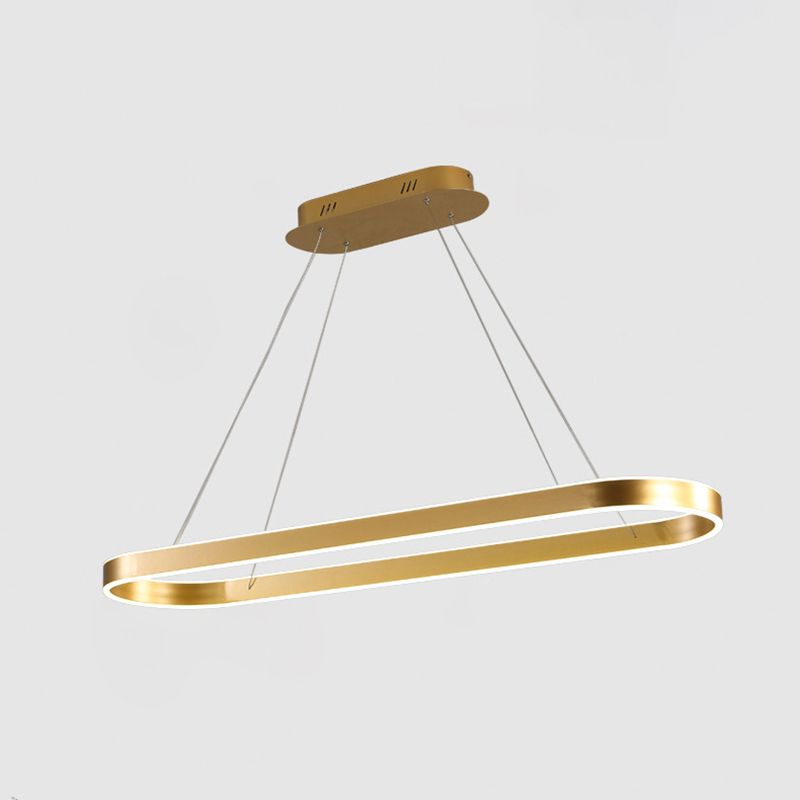 Modern Chandelier Linear Oval Island Lights 2 Light Metal Island Lighting Fixtures