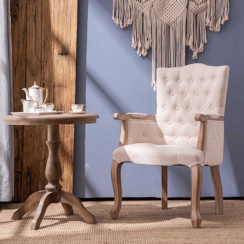 Chaise d'intérieur de style campagnard en bois massif, chaise de salle à manger Parsons de 23'' de large