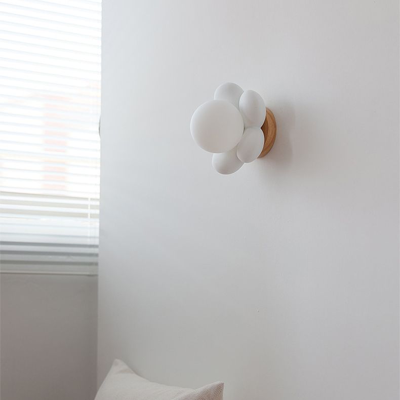 White/Pink Wood Lighting Modernism Wall Light for Foyer Home