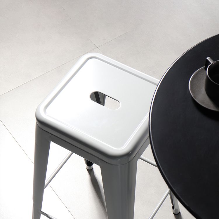 Industrial Square Backless Stool Folding Iron Bar Stool for Bristol