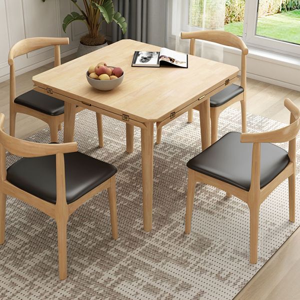 Rubberwood Dining Table Drop-Leaf Dinner Table for Dining Room