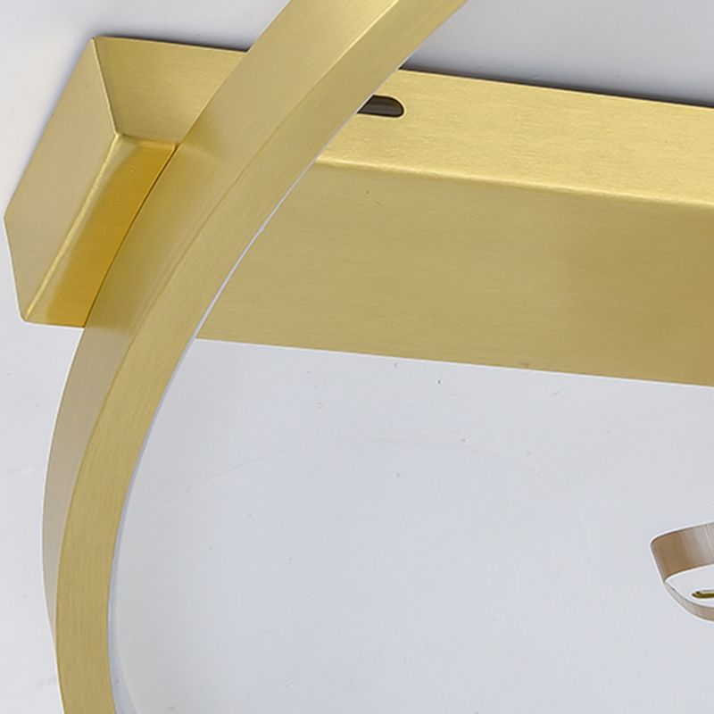 Geometry Shape Flush Mount Lamps Modern Metal 2-Light Flush Mount Fixture in Gold