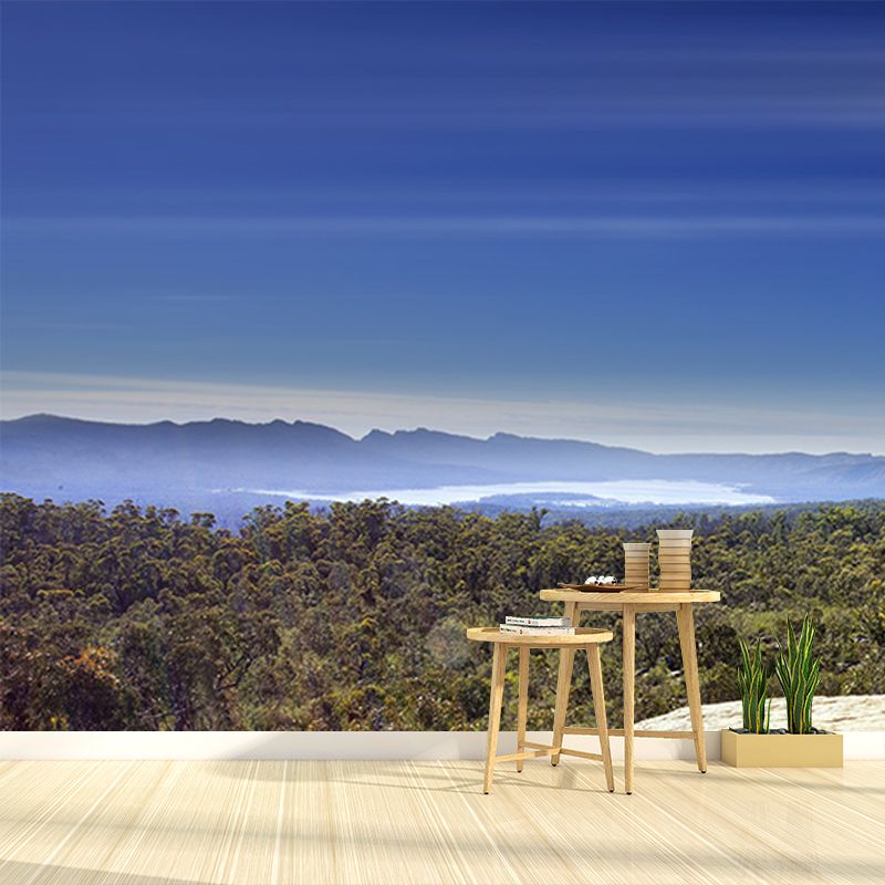 Waterproof Forest Overlook View Mural Modern Non-Woven Fabric Wall Decor, Custom Print