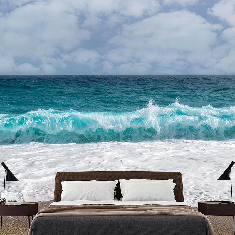 Modern Style Sea Mural Wall Covering for Living Room Eco-friendly for Decoration