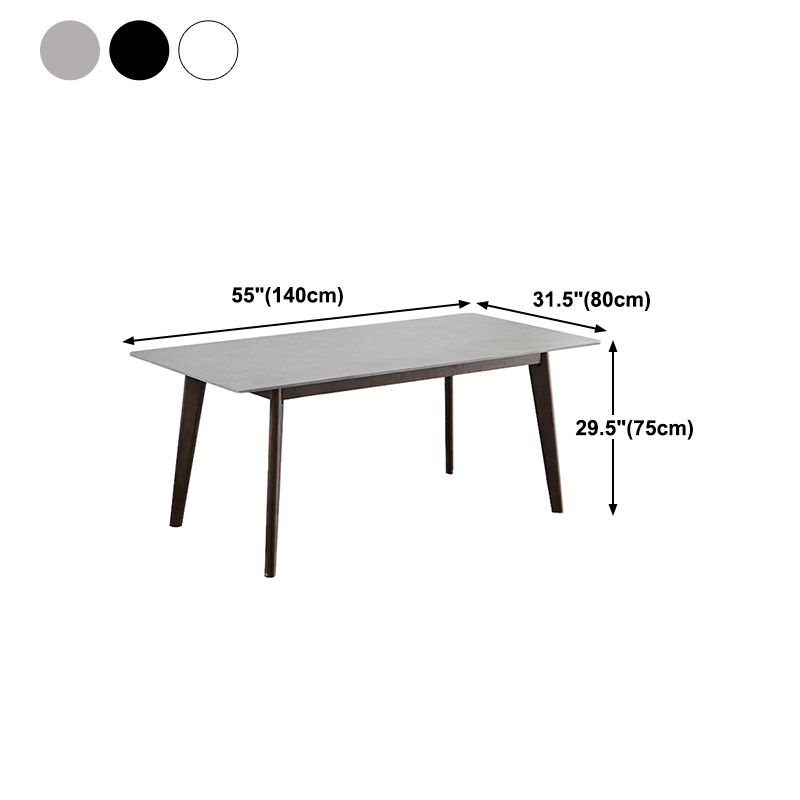Stone Top Dining Table Mid-Century Modern Dining Table with 4 Legs