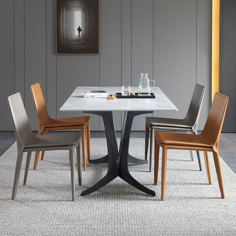 Sillas de comedor contemporáneas de metal acabado metálico parsons sillas de comedor