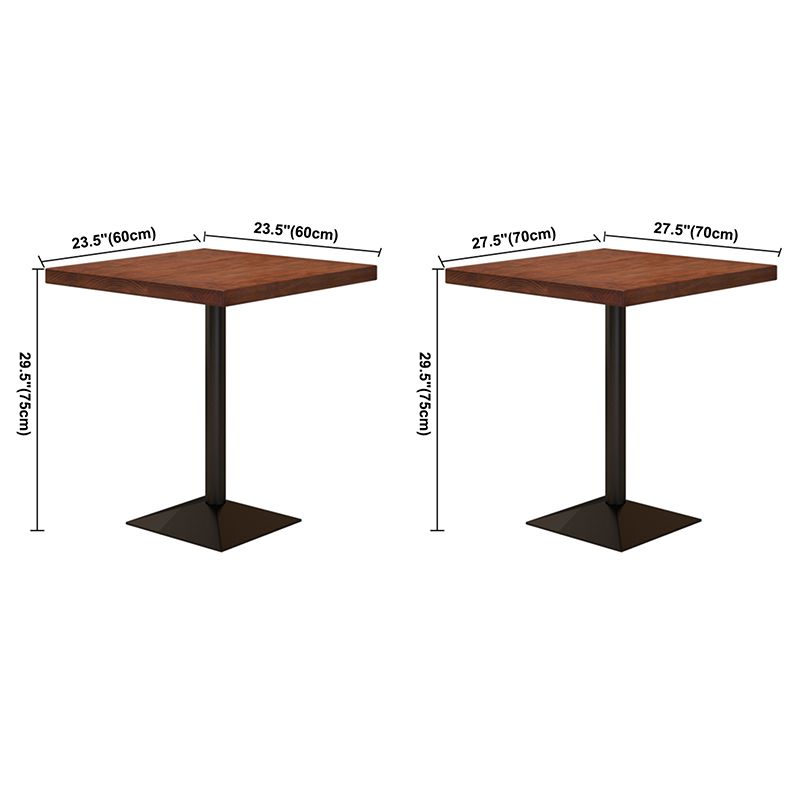 Industrial Dining Room Table Solid Wood Table with Black Base for Dining Room