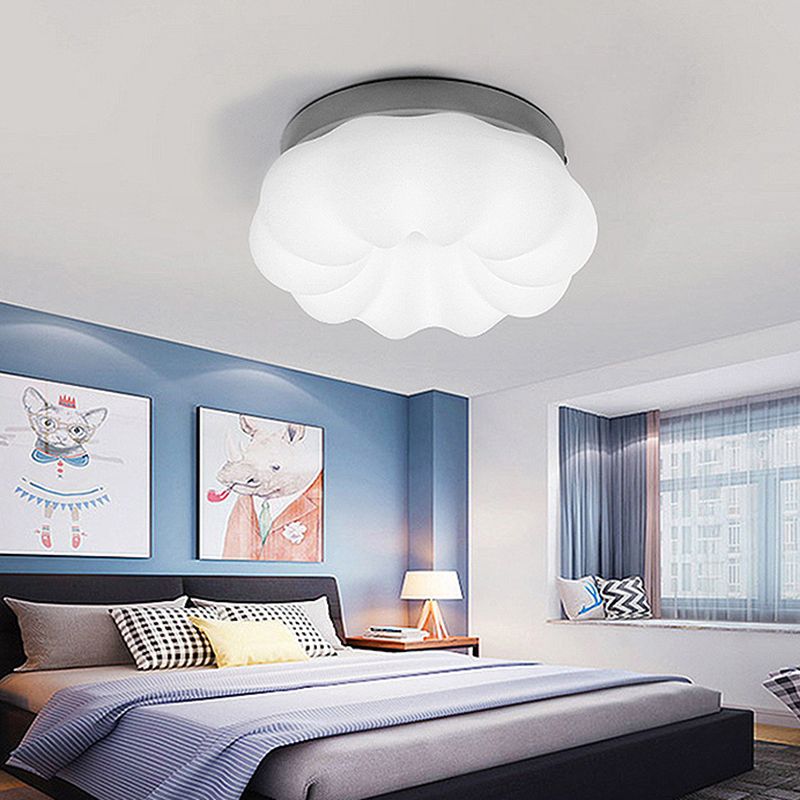 Plastic Cloud Flush Mount Ceiling Light Halterung Kinder LED Flushmount Lighting in Weiß