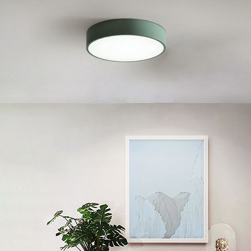 Lámpara de techo empotrada redonda Macaron con protector acrílico para sala de estar