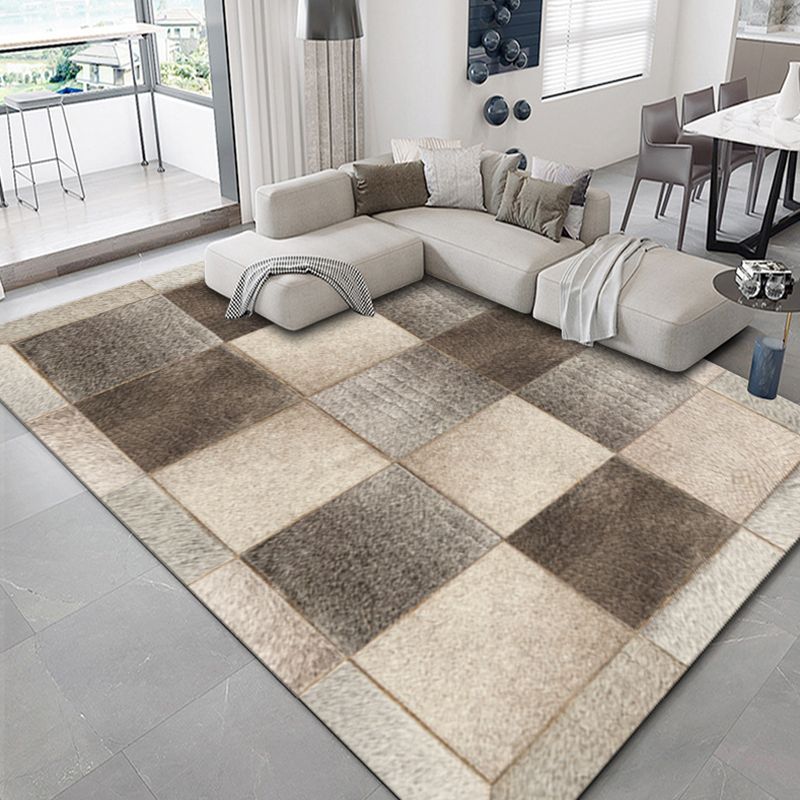 Ashen Modern Rug Polyester Grafisch Tapijten Niet-slip achtersteundiks voor thuisdecoratie