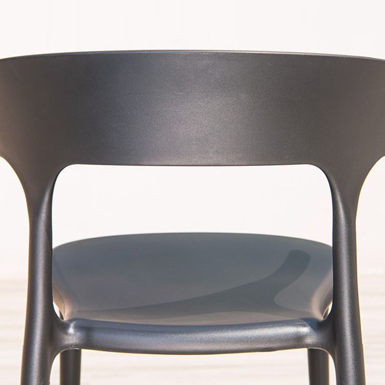 19" Wide Contemporary Side Chair Plastic Open Back Patio Dining Chair