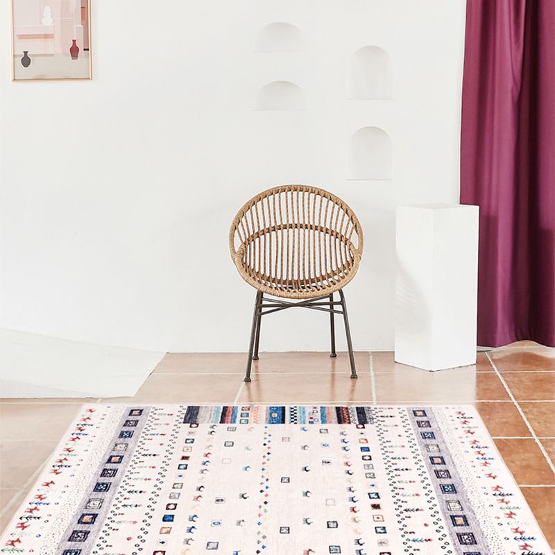 Moroccan Home Area Rug Multi-Colored Pattern Carpet Polypropylene Pet-Friendly Machine Wash Rug