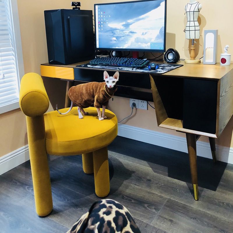 Contemporary Side Wood Dining Room Chair Open Back Dining Side Chair for Home Use