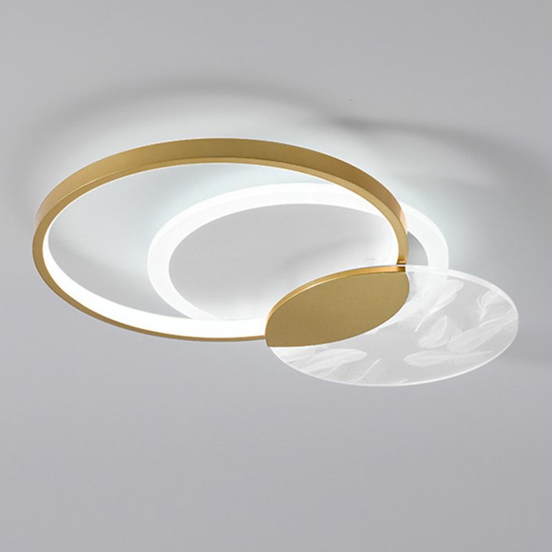 Apparecchio a soffitto sovrapposto Illuminazione semplice da incasso a LED in acrilico dorato per soggiorno