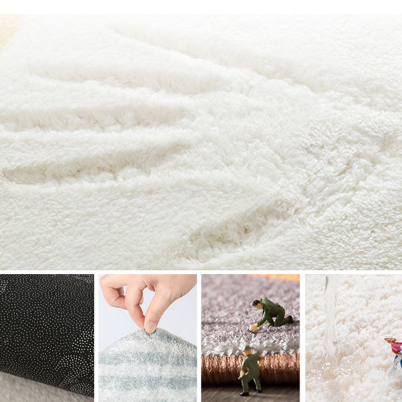 Rectangle Shape Rug Living Room Abstract Line Carpet Polyester Washable Area Rug