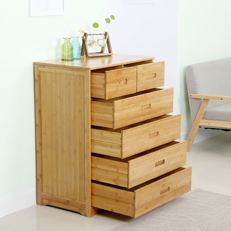 Modern Bamboo Storage Chest Dresser Bedroom Storage Chest with Drawers