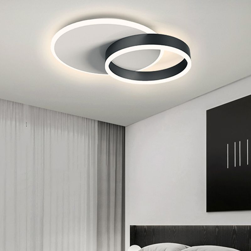 Lámpara LED negra de montaje empotrado, luz de techo de estilo moderno para sala de estar y dormitorio
