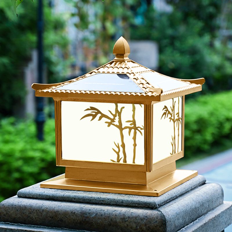 Modern Pillar Lamp Simplicity LED Solar Lighting Fixture for Garden