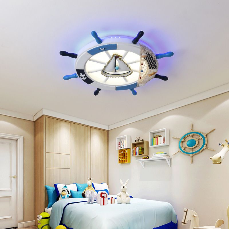 Children's room Ceiling Light Fixture Boy Bedroom Study Mediterranean Style Kindergarten cCartoon Helmsman Creative Lamps