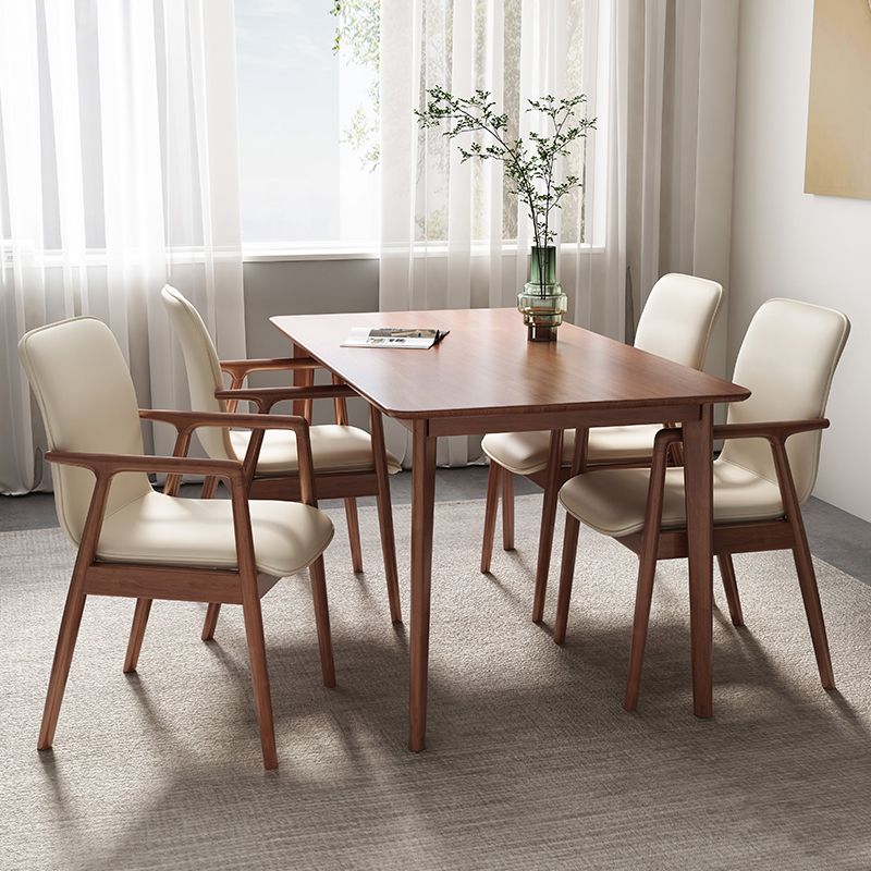 Arm Dining Chairs Modern Solid Wood Side Chairs for Dining Room