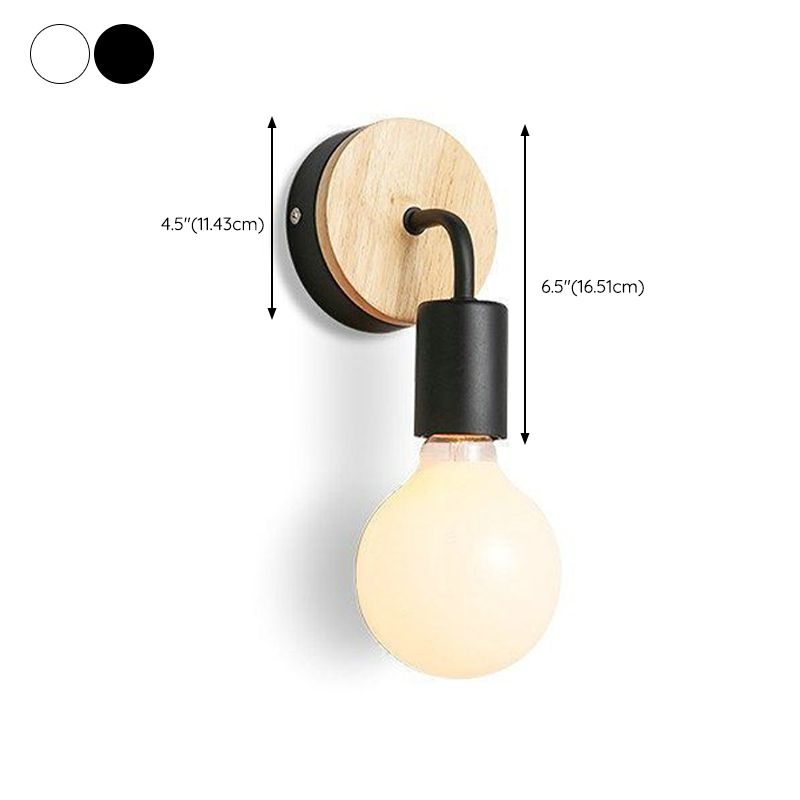 Nordic Style Wooden Vanity Light Circle Shape Vanity Lamp for Shower Room