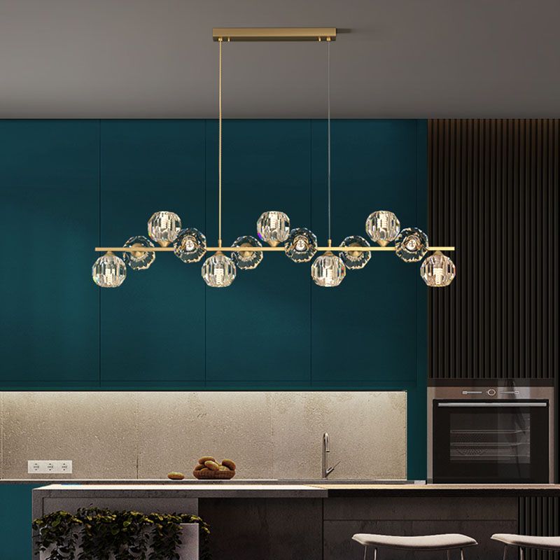 Nordic Light Luxury Simple Modern Style LED Hanging Island Pendant Light for Dining Room Office