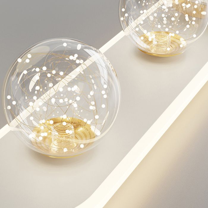 Modern Luxury LED Ceiling Light Globe Glass Flush Mount with Acrylic Shade