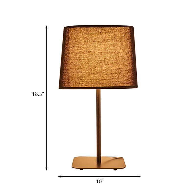Lampe de lecture géométrique LED, éclairage de travail en tissu moderniste en noir/Beige pour chevet