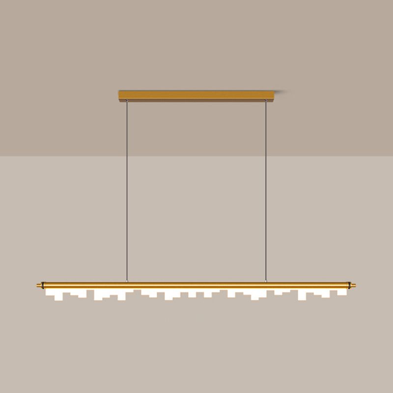 Idee di illuminazione dell'isola lineare moderna lampadario metallo 1 luci isola luminosa per sala da pranzo