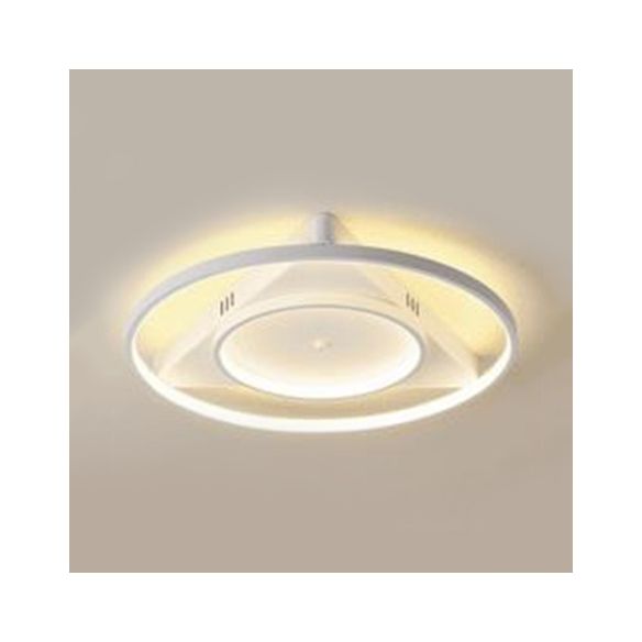 Lampada da soffitto moderna LED a incasso con paralume acrilico Anelli bianchi in luce calda/bianca