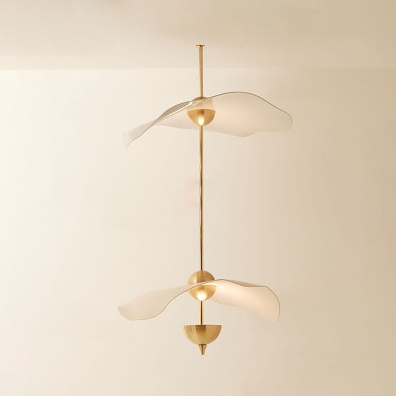 2-stufige minimalistische hängende hängende, metallhängere Lampe mit Acrylkrümmungsscheibe