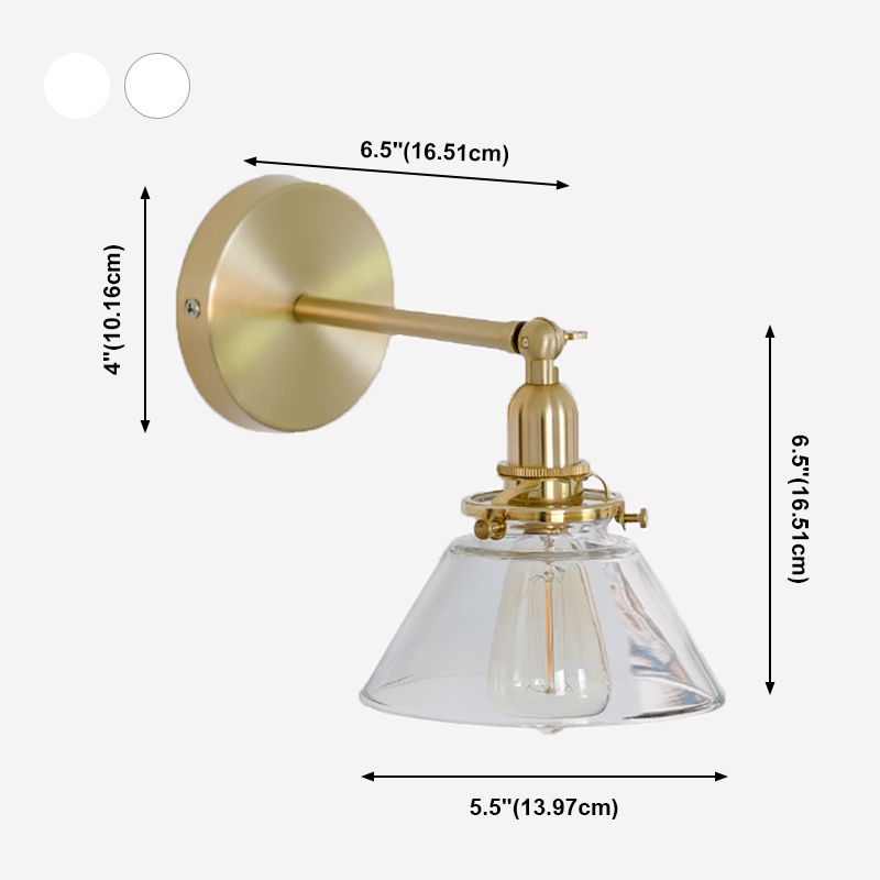 Flare Shade Wall Lighting Industrial Style Metal 1 Light Wall Mounted Light Fixture