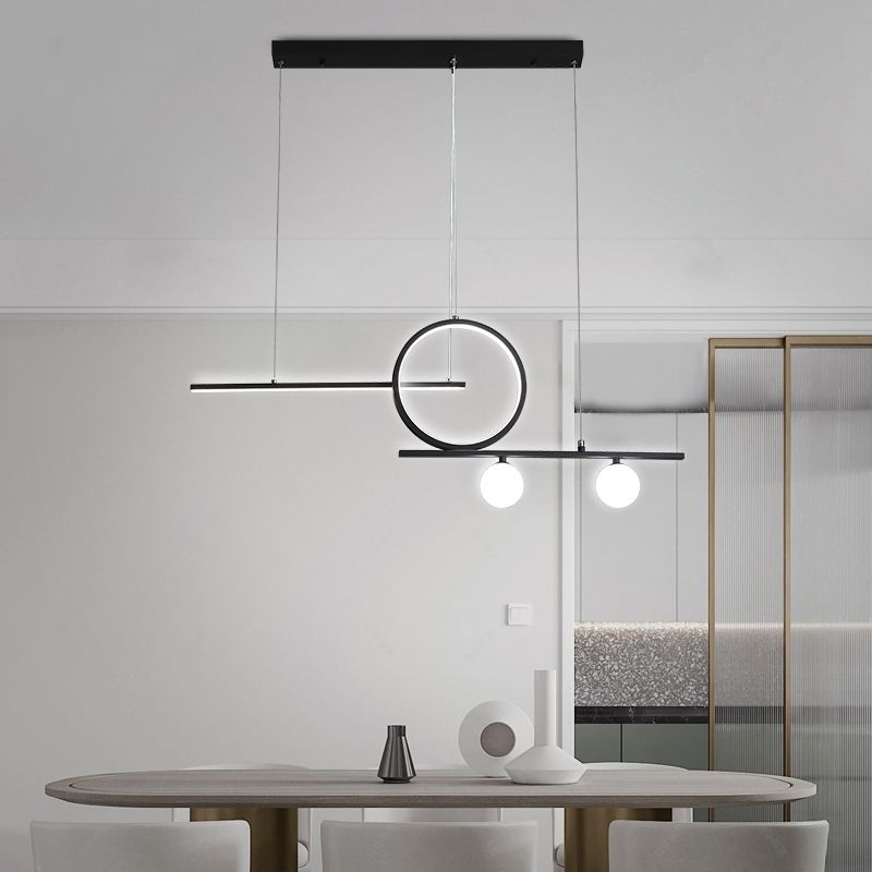Linear Dining Room Island Light 4-Light Minimalist Hanging Light