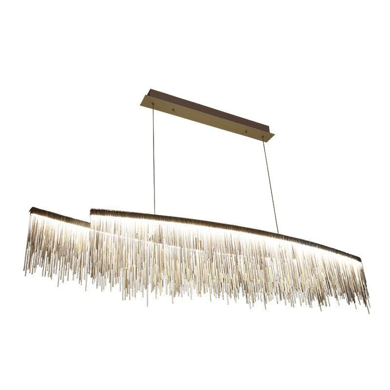 Aluminium kwast LED kroonluchter postmoderne stijl ophanglicht over eettafel