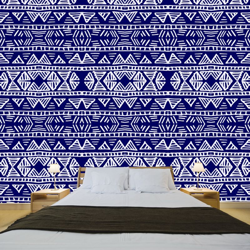 Seamless Floral Wall Mural Decal Purple Bohemian Style Wall Covering for Living Room