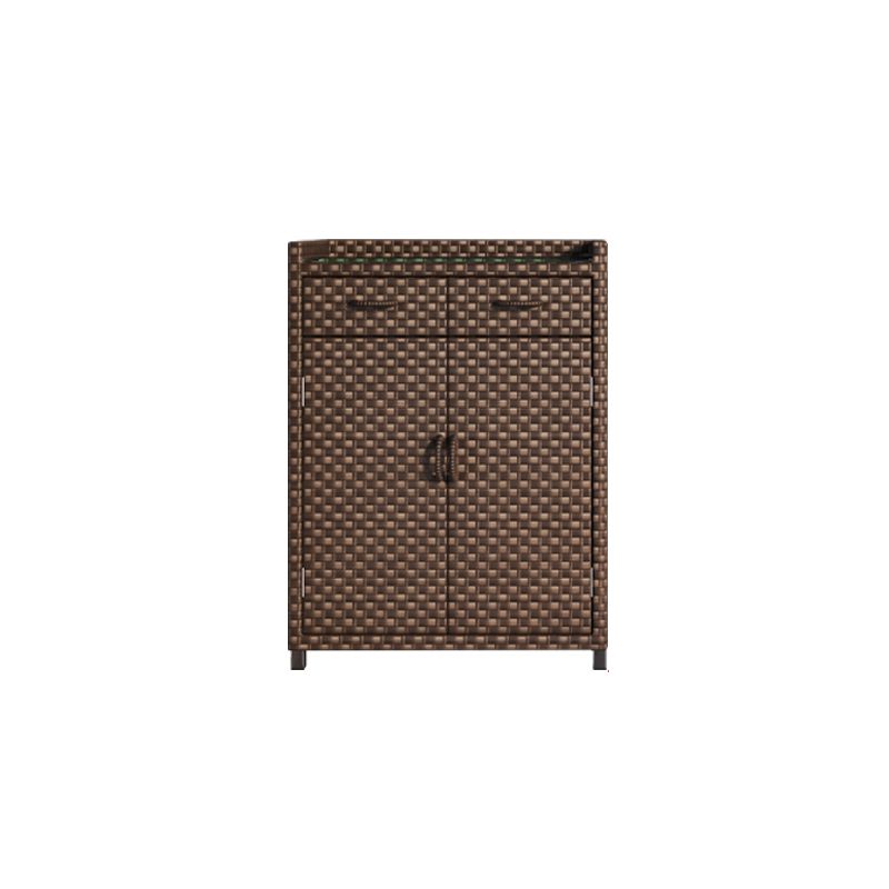 Modern Storage Cabinet Wicker&Rattan Side Cabinet With Doors