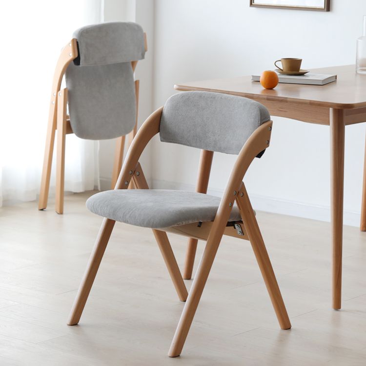Scandinavian Home Side Chair Upholstered Open Back Wood Folding Dining Room Chair