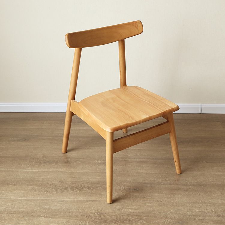 Modern Style Solid Wood Chairs Kitchen Dining Open Back Side Chair Set