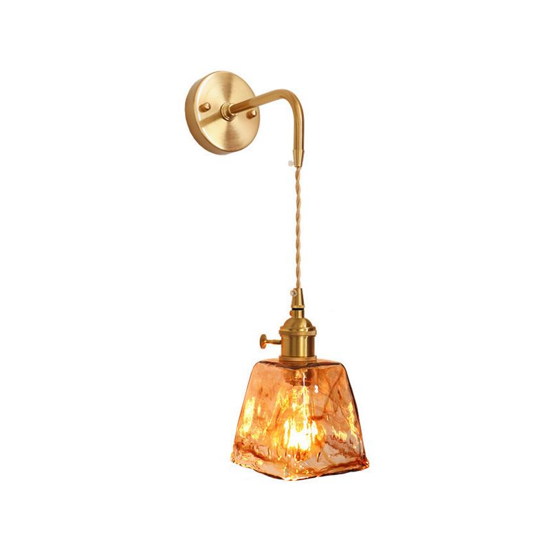 Binnen 1-Bulb Down Light Wall SCONCE LICHTING INDUSTRIËLE BRUIN GLAS SCONCE LICT BEMIDING