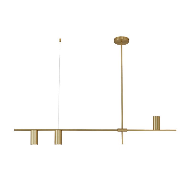 Multiple-Light Cylinder Island Pendant Modern Metal Island Lighting