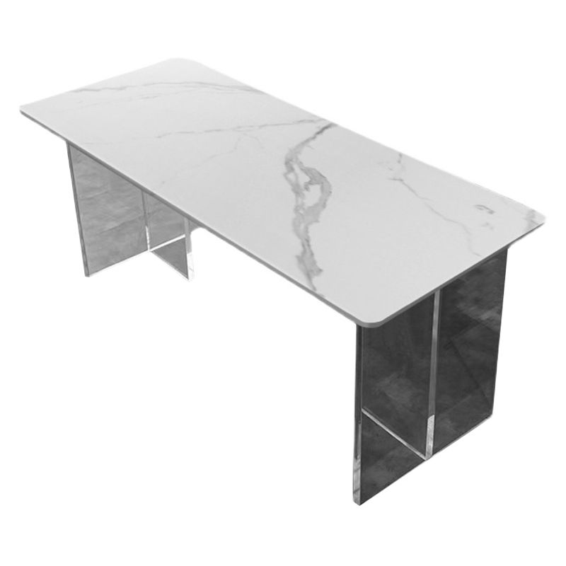 Mesa de comedor rectangular acrílica Mesa de piedra sinterizada para comedor y cocina