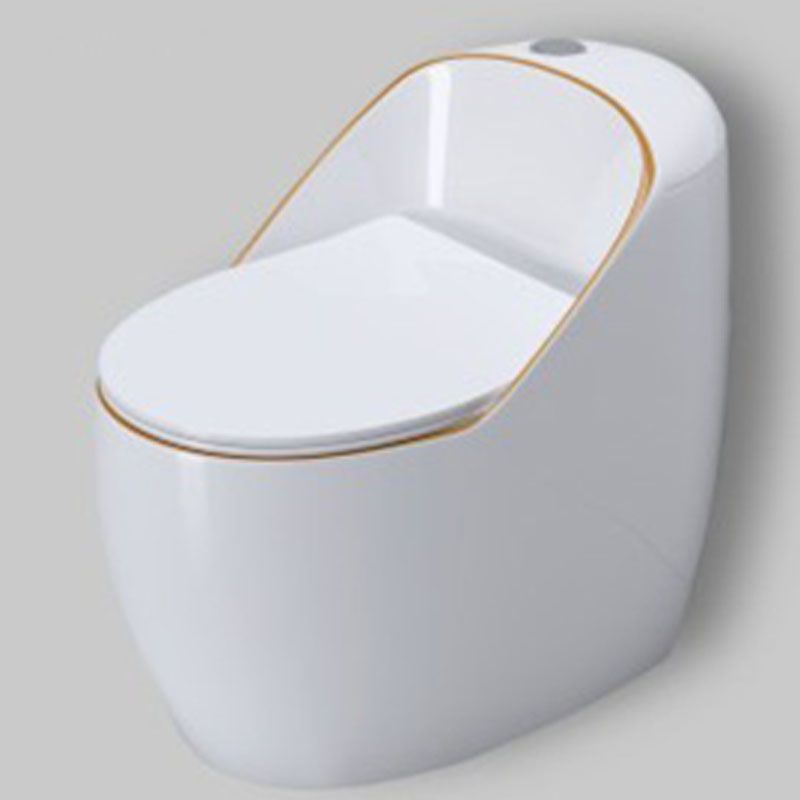 1-Piece Round Toilet Bowl 1.2 GPF Siphon Jet Flush Toilet for Bathroom